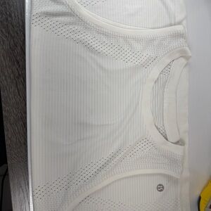 Lululemon Athletica White Striped Tank